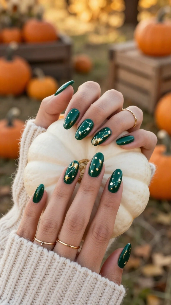 Forest Green & Gold Celestial