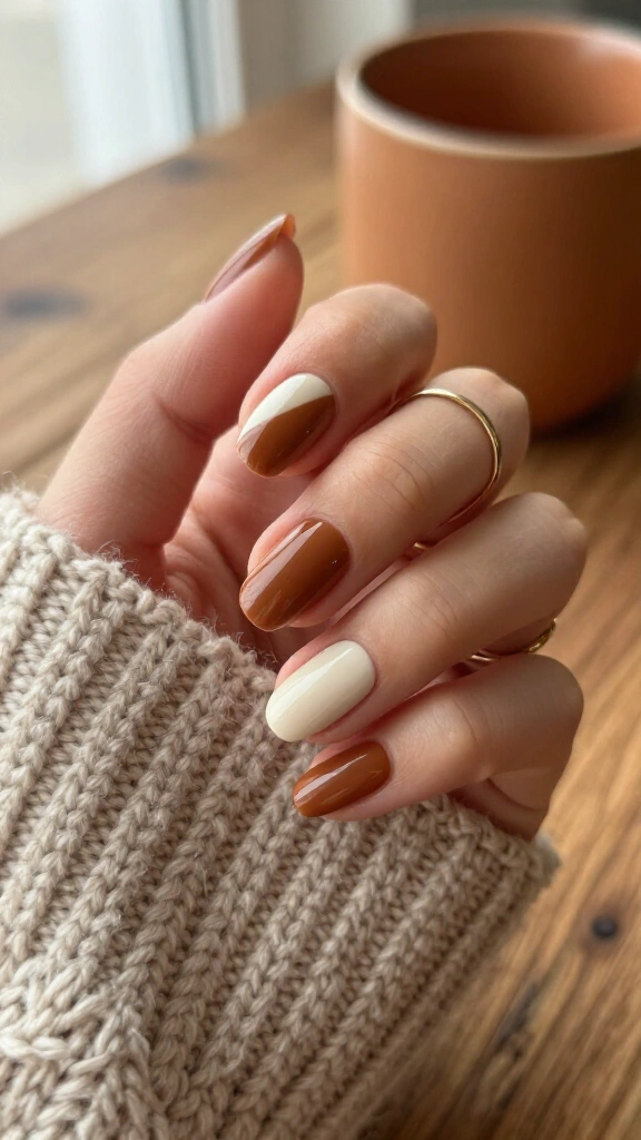 Spiced chai and cream color block