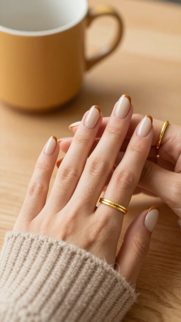 Toasted caramel French tips