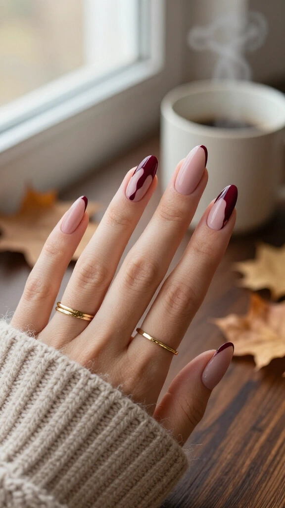 Matte Burgundy Drip Accents