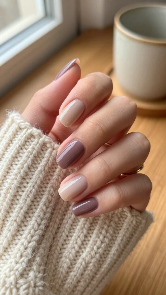 Warm taupe half-moons