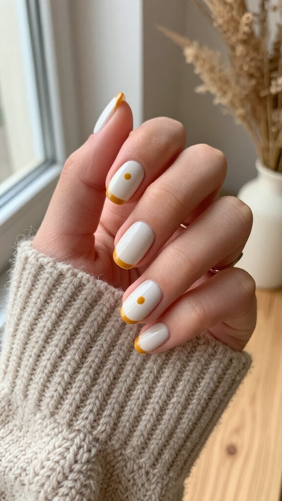 Ochre yellow micro dots