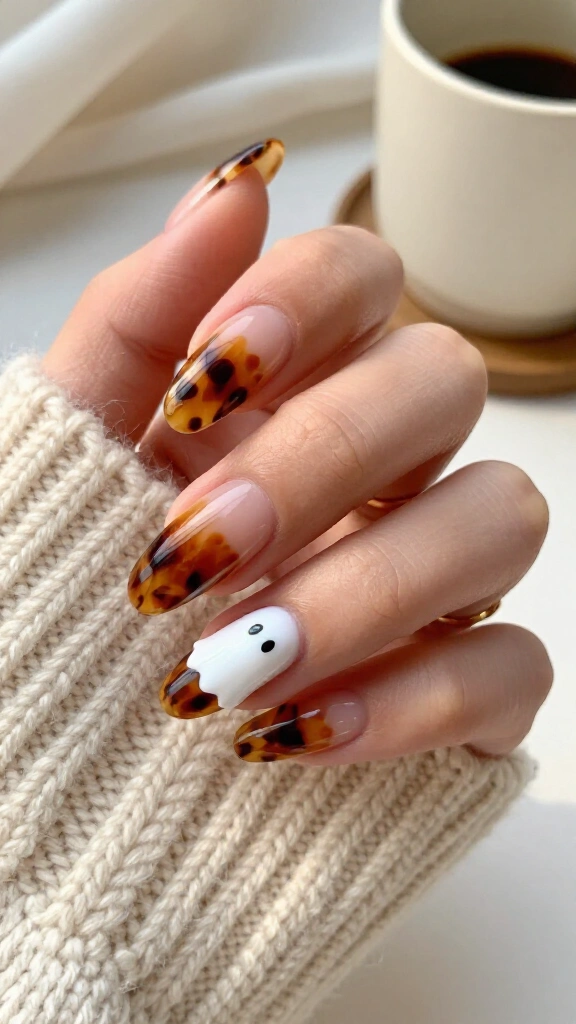 Tortoiseshell Boo French Manicure