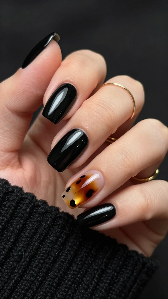 Glossy Black Tortoiseshell Accent