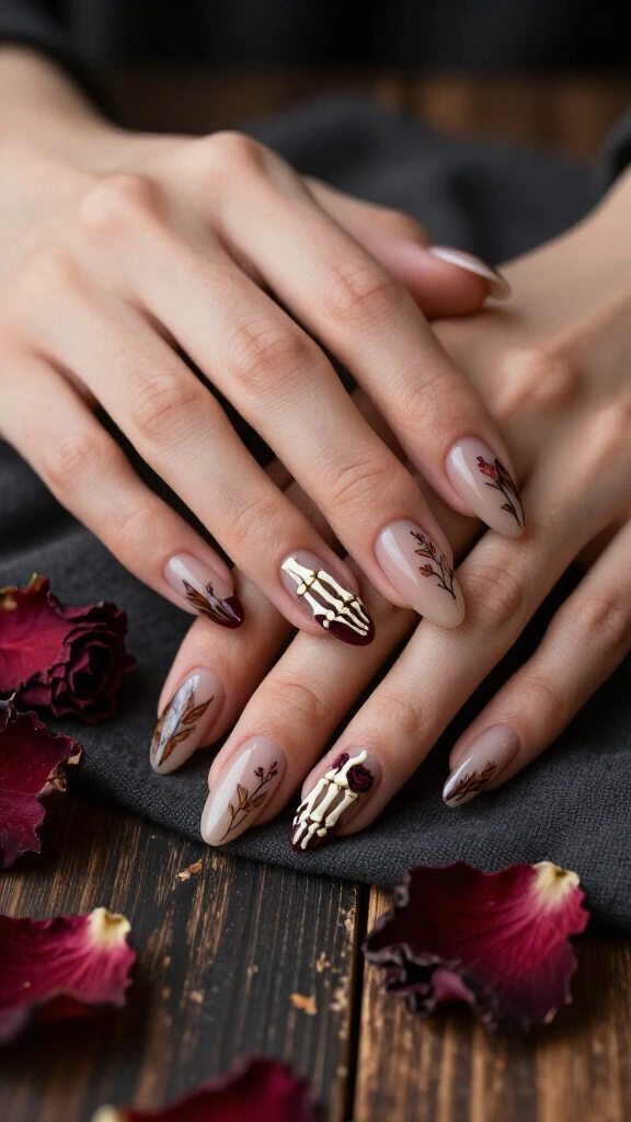 Moody Floral Skeletons
