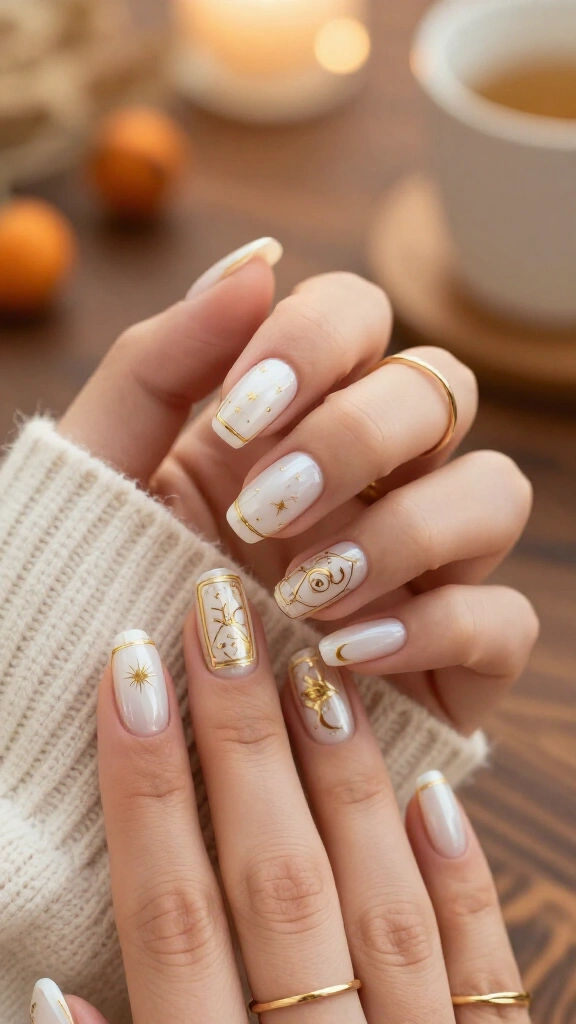 Delicate Golden Tarot Card Motifs