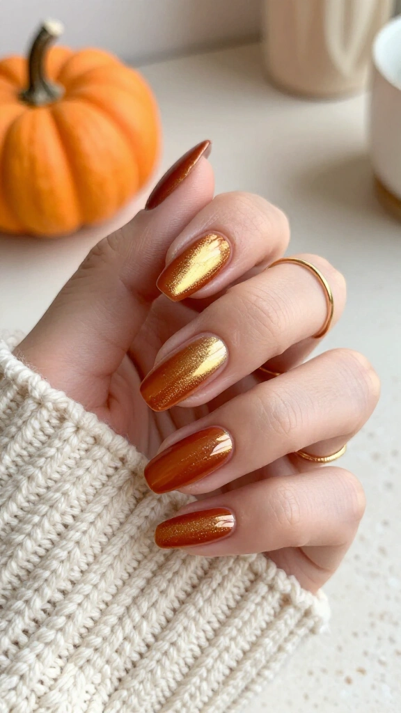 Chrome Glazed Pumpkin Accent