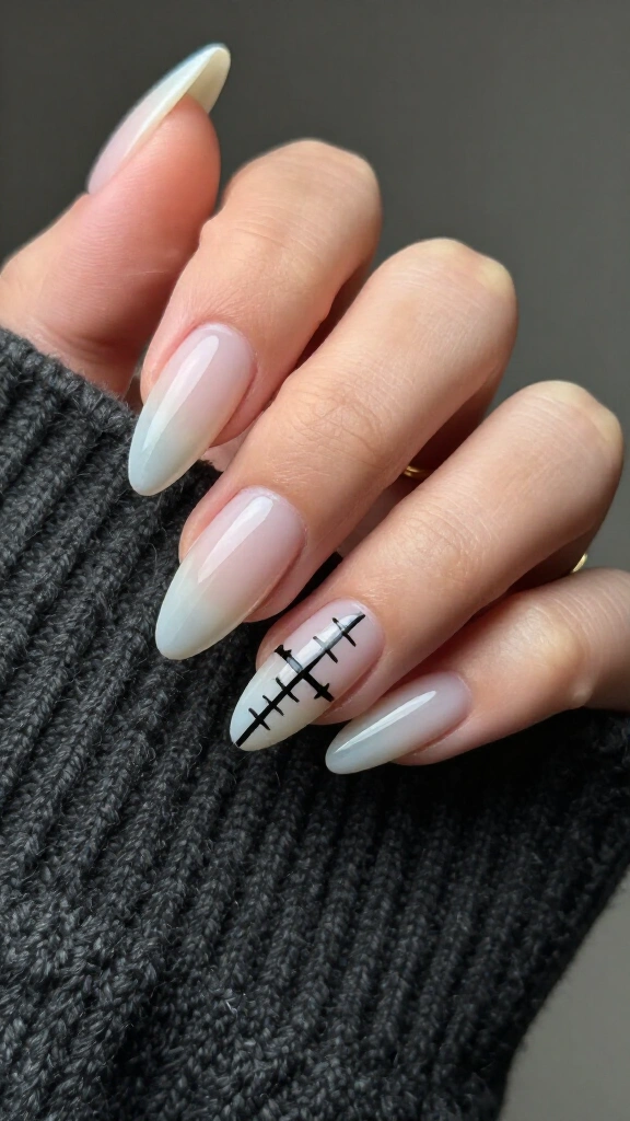 Milky White Stiletto Stitches