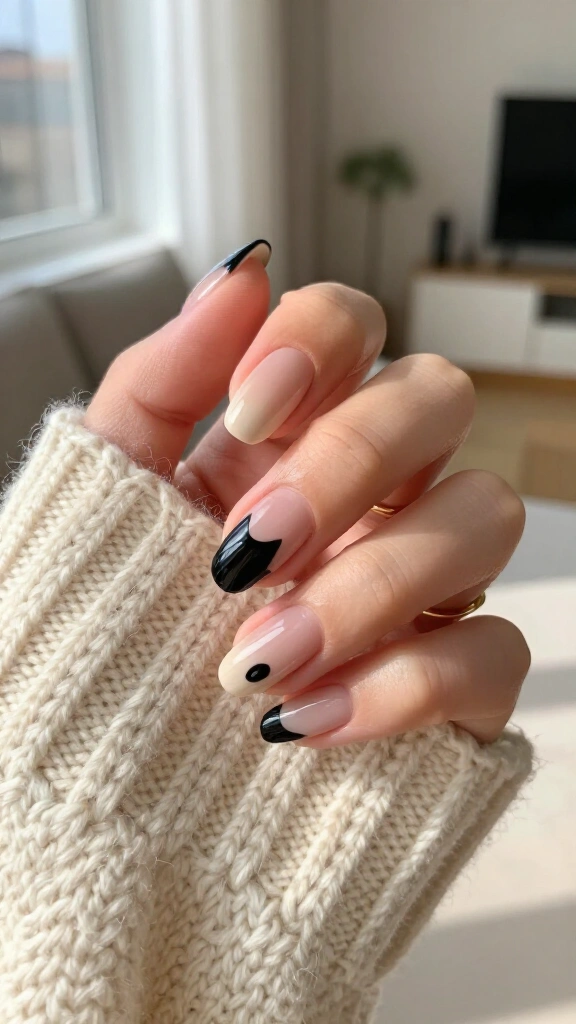 Black Cat Silhouettes on Neutral Base