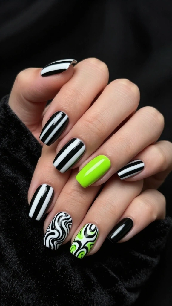 Beetlejuice Monochrome Swirls