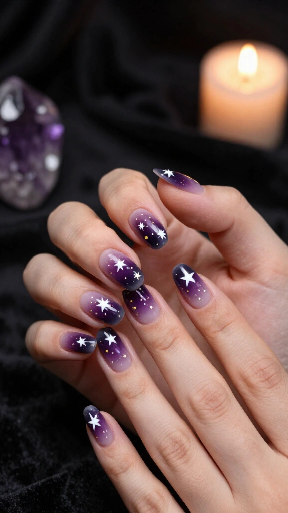 Celestial Witchy Aura Nails