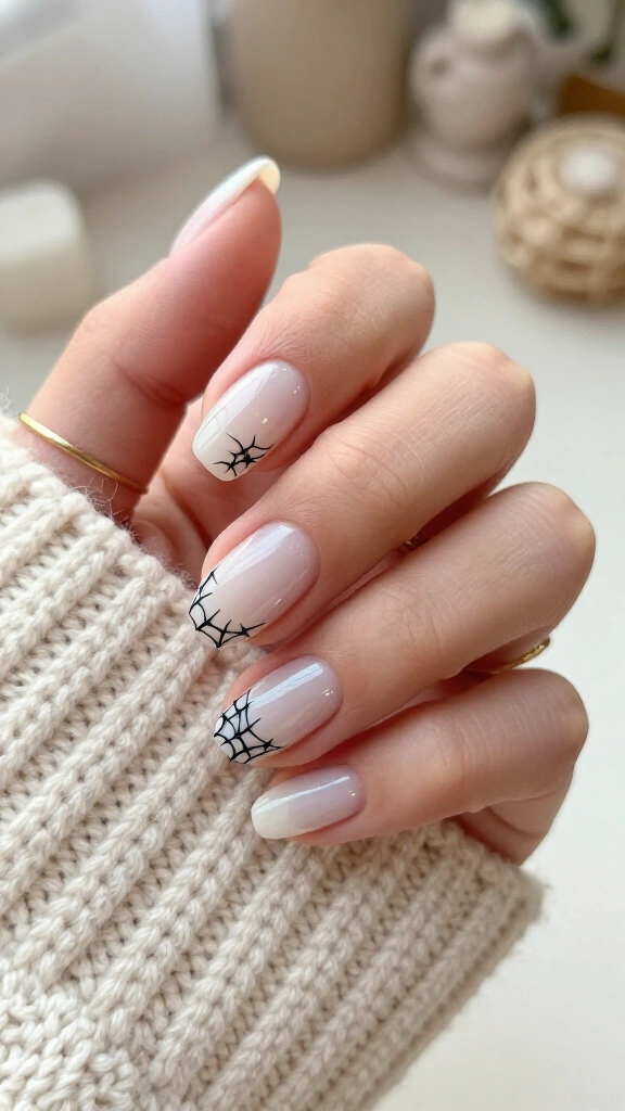 Minimalist Spiderwebs on Negative Space