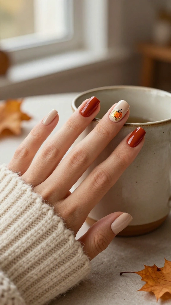 Pumpkin Accent with Gold Leaf Flares