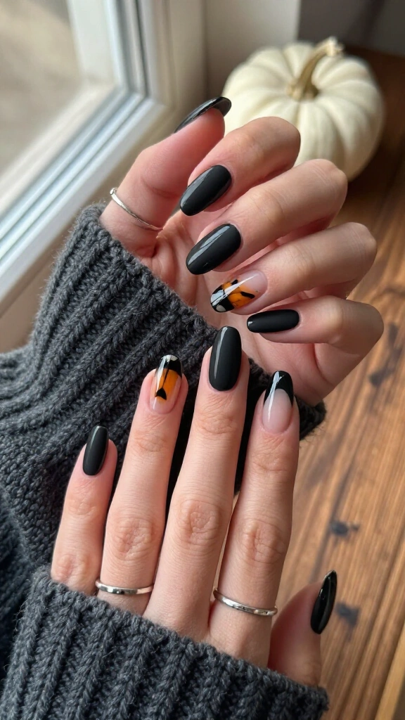 Classic Matte Black with Glossy French V-Tips