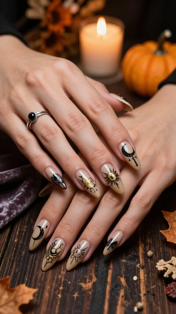 Spooky Ouija Board Script Nails
