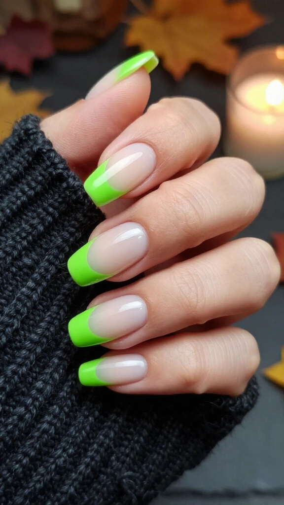 Slime Green Slanted French