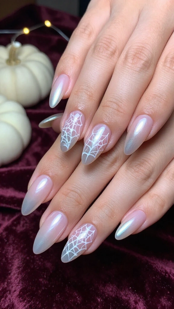 Iridescent Spider Silk Almond Tips