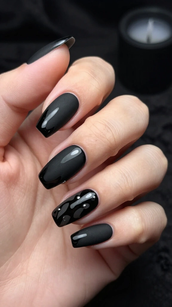 Matte Black & Glossy Drips