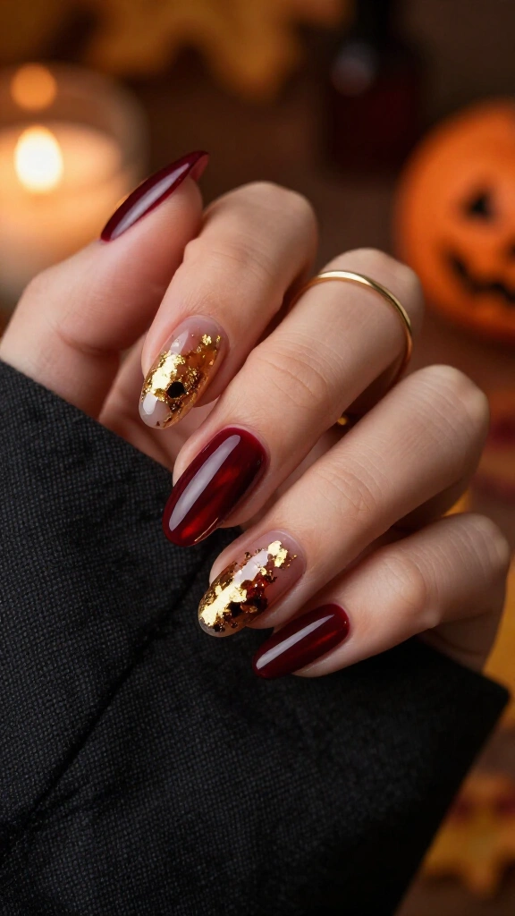 Burgundy Jelly with Gold Foil