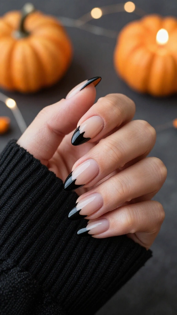 Classic Black French with Bat Wings