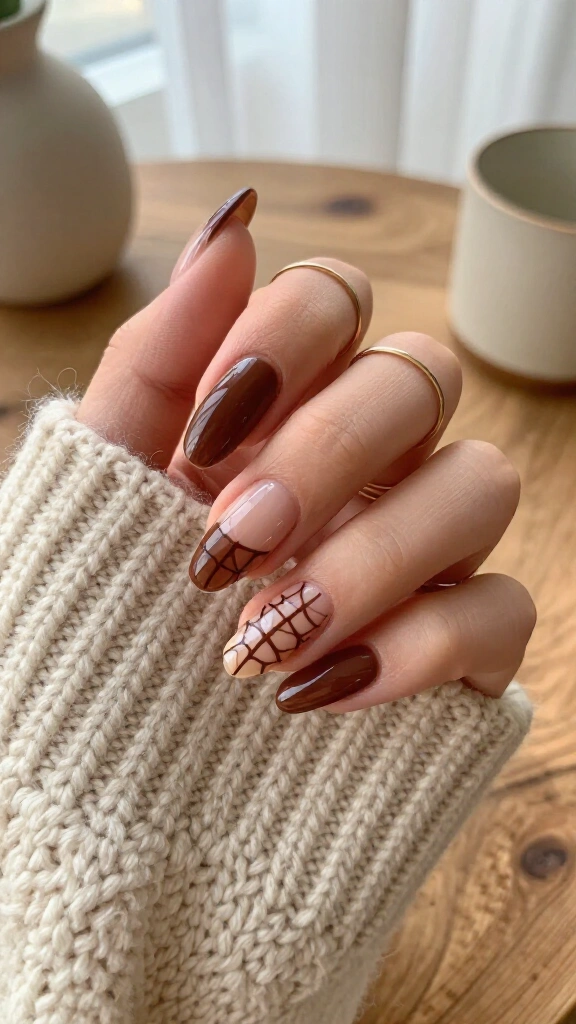 Espresso Brown Web Grid