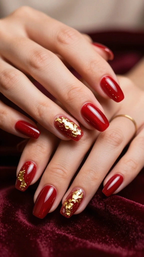 Jelly Red with Gold Foil Accents