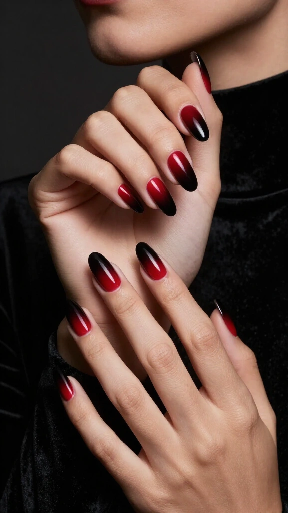 Noir-to-Cherry Ombré Fade