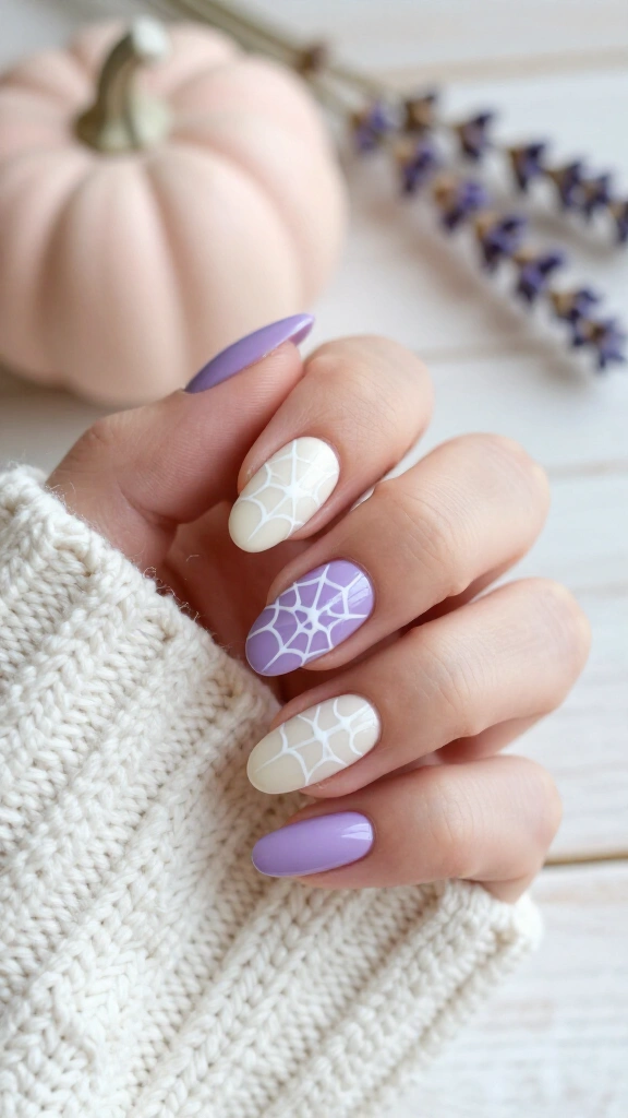 Pastel Lilac Spider Webs