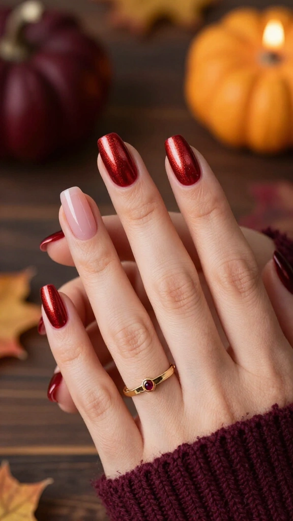 Metallic Scarlet Half-Moons