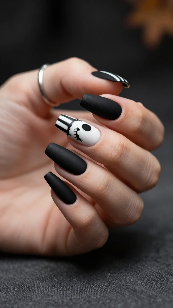 Pumpkin King Jack Skellington Coffin Nails