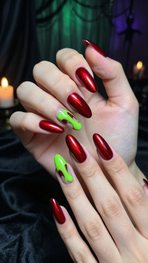 Glazed Poison Apple Drip Nails