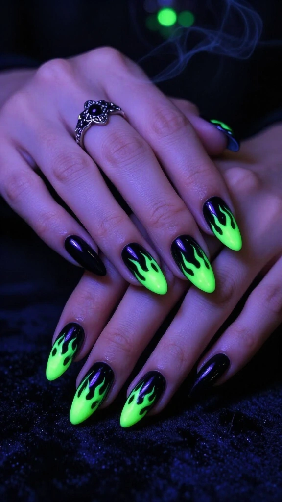 Maleficent Glow-in-the-Dark Green Flame Tips