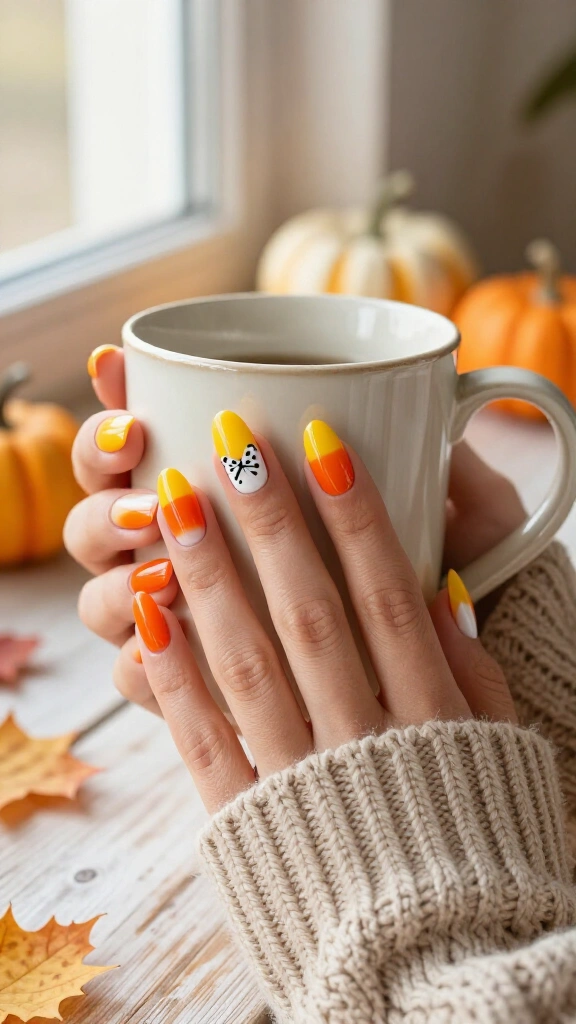 Minnie Candy Corn Chevron Stripes