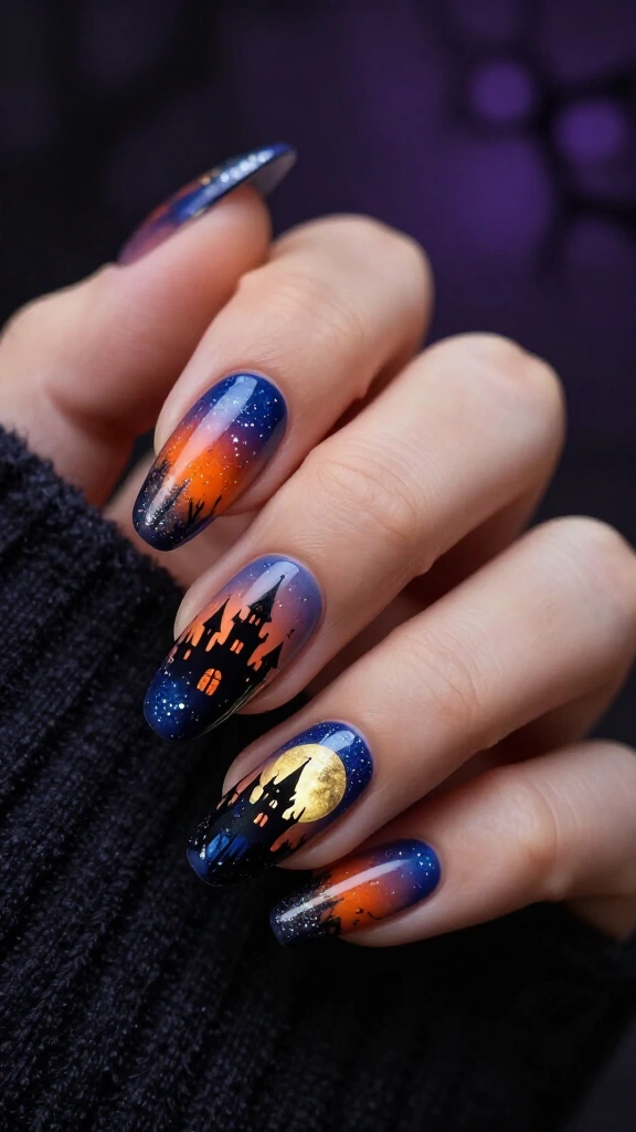 Gothic Disney Castle Night Sky