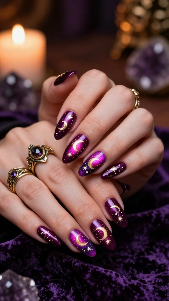 Celestial Witch Aura Nails