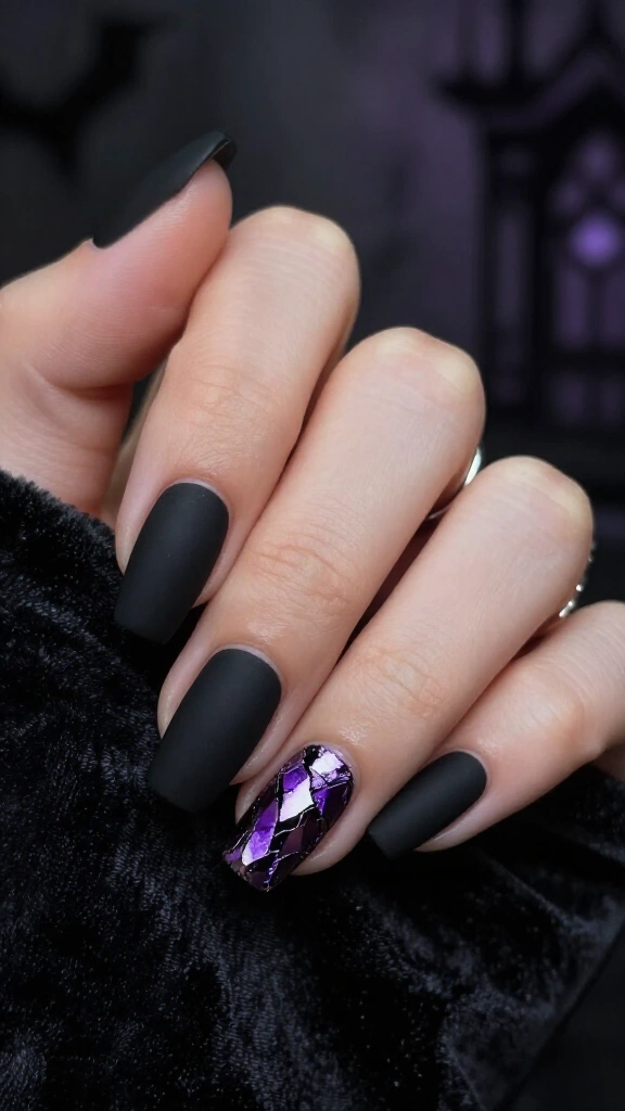 Metallic Grape Foil & Matte Black Accents