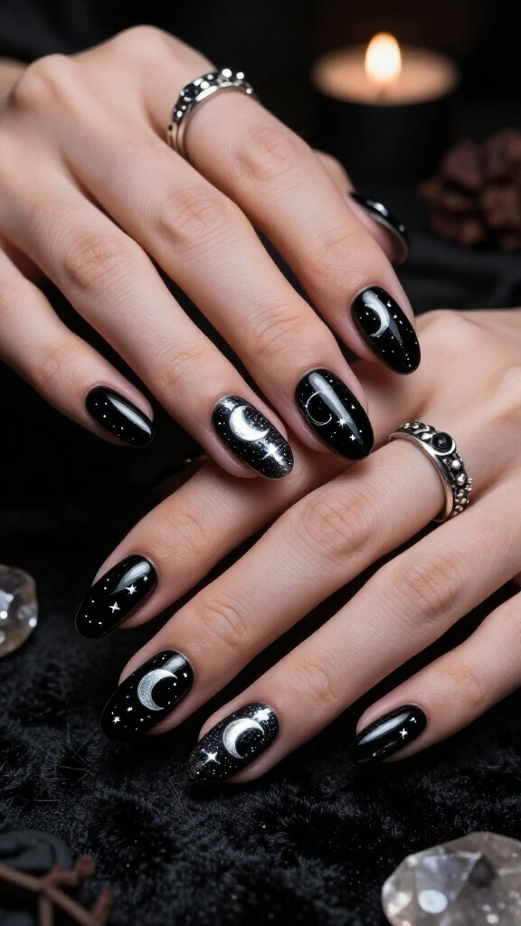 Celestial Goth Moons and Stars