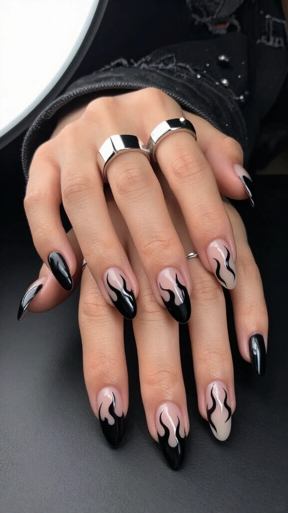 High-Gloss Black Flame Cutouts