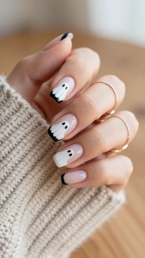 Ghostly micro French square tips