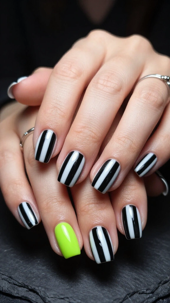 Beetlejuice monochrome stripes