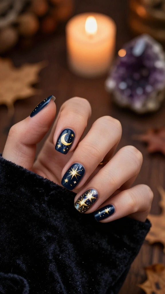 Celestial witchy stars and moons