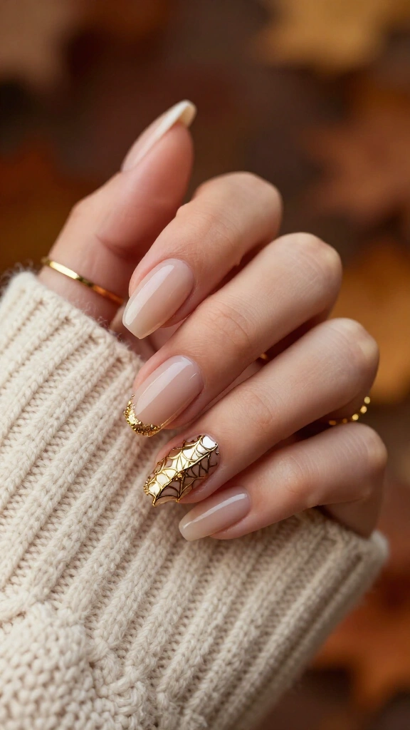 Delicate Gilded Spiderwebs