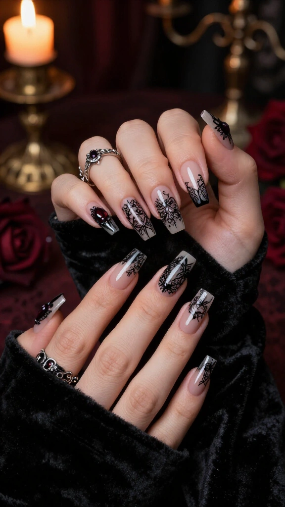 Gothic Victorian lace details