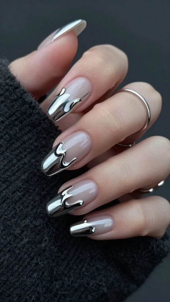 Molten Liquid Silver Drips