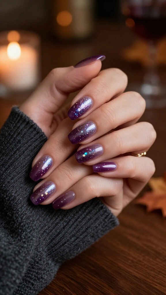 Deep Plum Jelly with Star Flakes