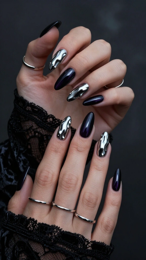 Liquid chrome molten drips