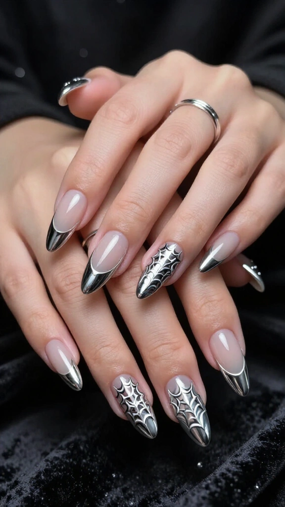 Chrome Webbed French Tips