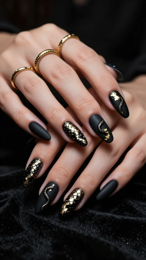 Gilded serpent scale accents