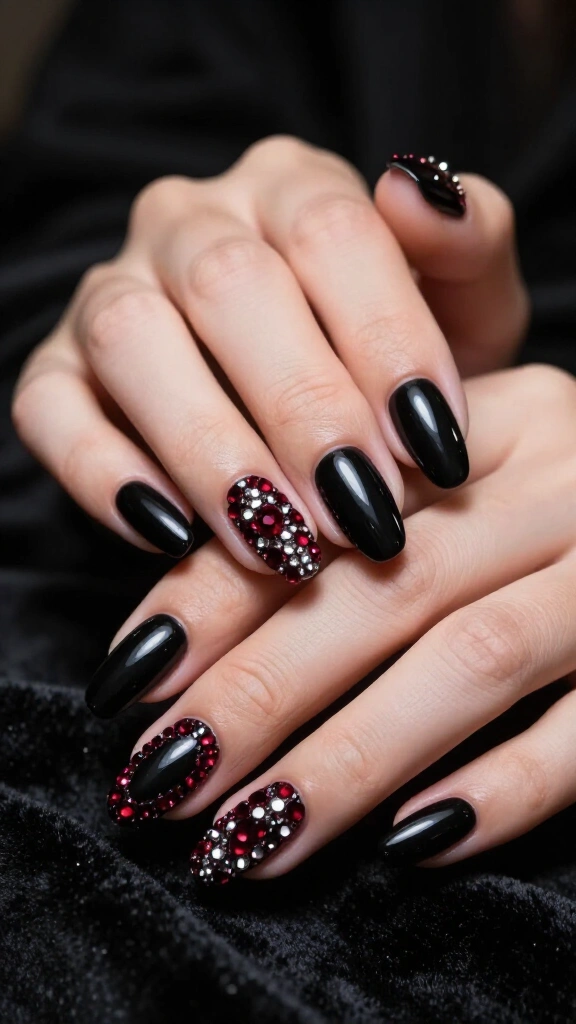 Ruby gemstone encrusted cuticles