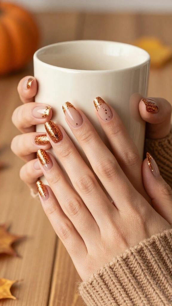 Copper Glitter Dripping Tips